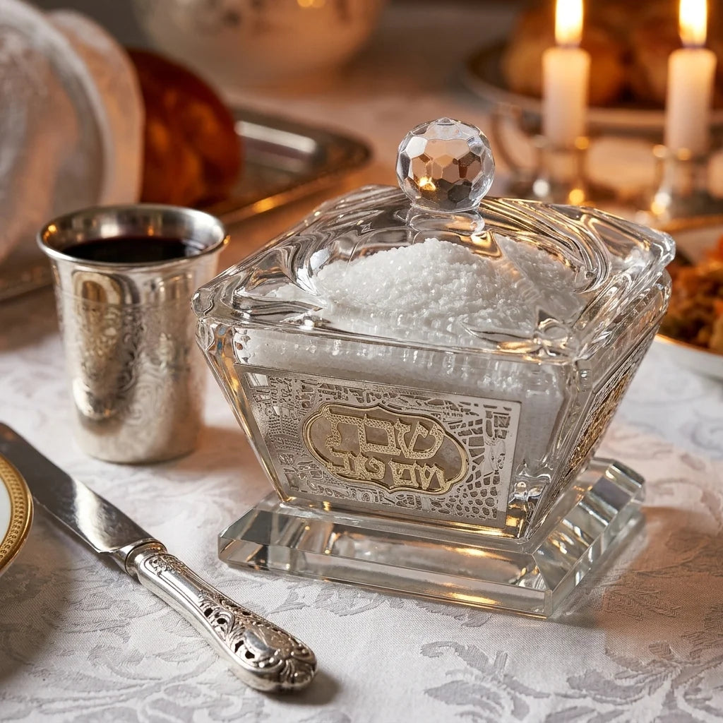 Crystal Salt Holder 6*4 cm with Laser Cut Plaque