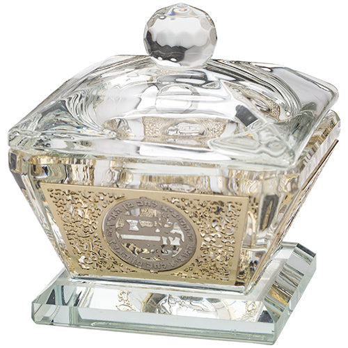 Crystal Salt Holder 6*4 cm with Laser Cut Plaque