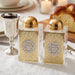 Pair of Crystal Salt & Peper Holders 8*4 cm with Laser Cut Plaque