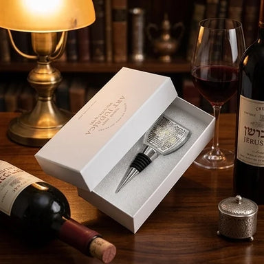 Crystal Wine Stopper 9 cm with Laser Cut Plaque
