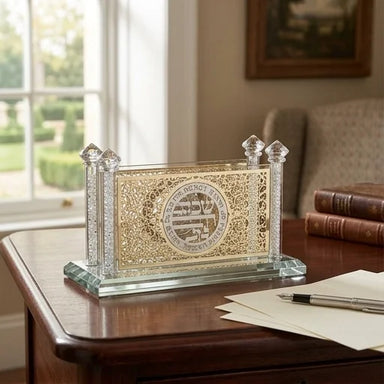 Crystal Matches Holder with Laser Cut Plaque 16*8 cm