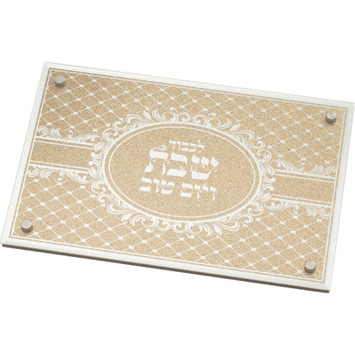 Elegant Glass Tray with Mirror and Glitter 35X23 cm