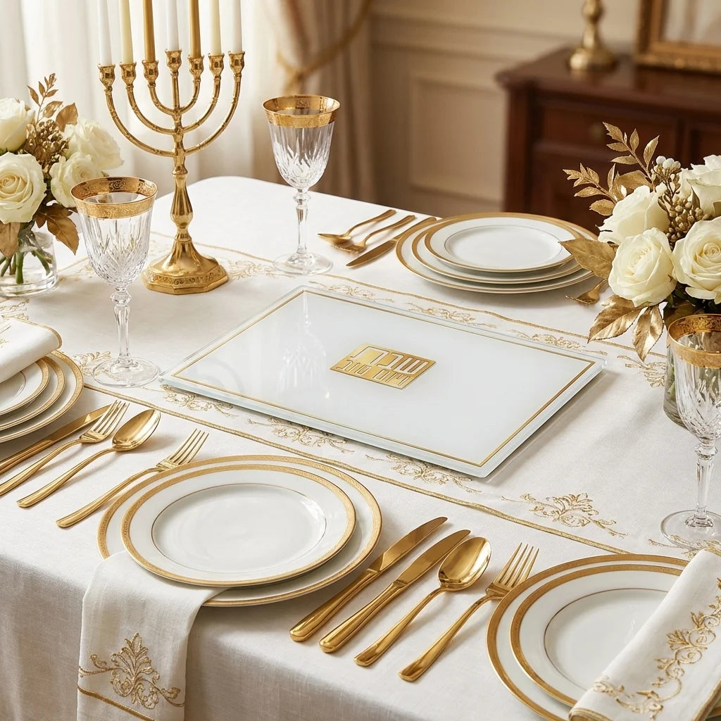 Reinforced Glass Challah Tray 25*37 cm