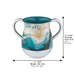 Aluminum Washing Cup 13cm Blue Marble - Gold, White