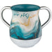 Aluminum Washing Cup 13cm Blue Marble - Gold, White