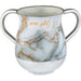 Aluminum Washing Cup 13cm Pearl Marble - Silver, White