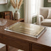 Glass Challah Tray 42*29 cm - Gold, Striped