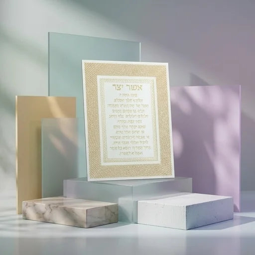 Framed Blessing 25*20 cm- Asher Yazar Ashkenaz