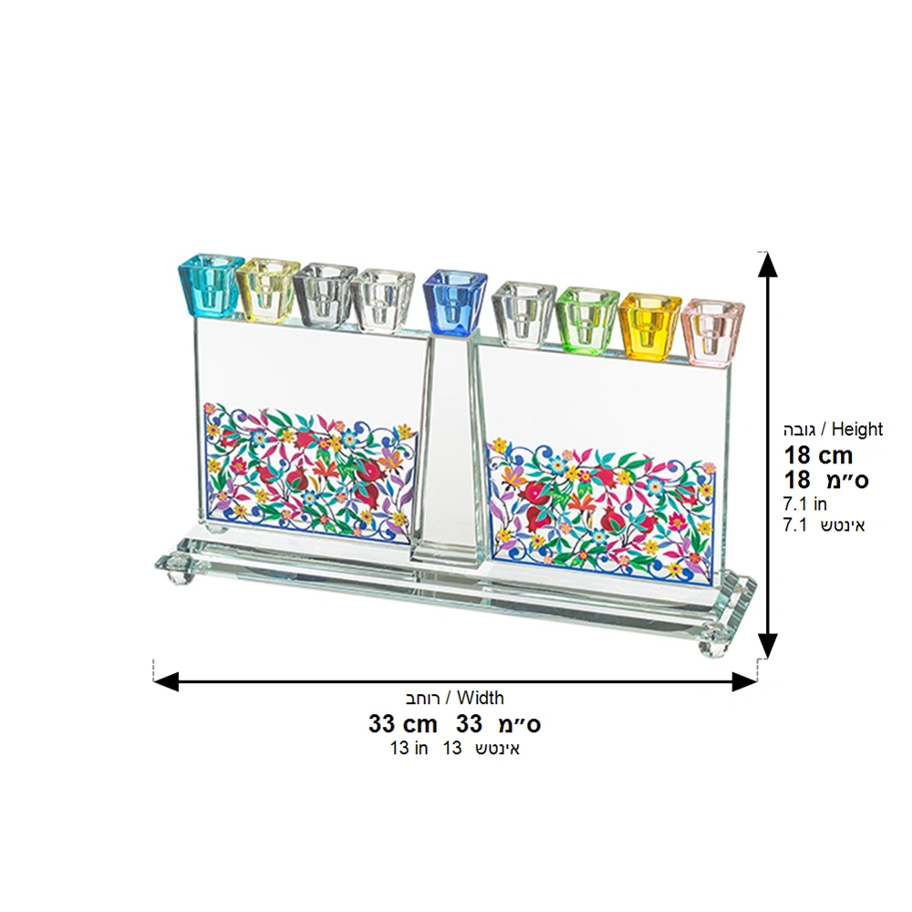 Crystal Elegant Hanukkiah 16 cm