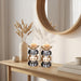 Pair of Crystal Elegant Candlesticks 14.5 cm - Gold, Black