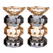 Pair of Crystal Elegant Candlesticks 14.5 cm - Gold, Black