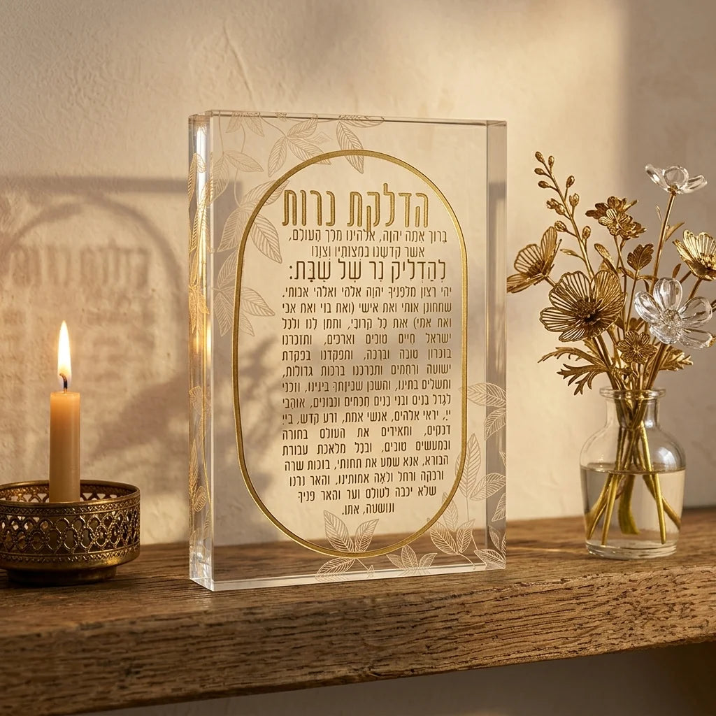 Acrilic Candle Lighting Blessing 24x16cm