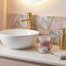Lucite Washing Cup 13 cm - Gold Handles - White, Pink