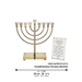 Metal Menorah with Crystal Base and Plaque 36cm - Gold