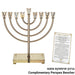 Metal Menorah with Crystal Base and Plaque 36cm - Gold