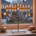Metal Menorah with Crystal Base 36cm - Gold, Silver