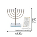 Metal Menorah with Crystal Base 36cm - Gold, Silver