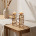Crystal Candlesticks 20cm - Gold, Black