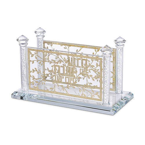 Crystal Napkin Holder with Metal Plate 8*17 cm