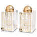 Crystal Salt & pepper Holders 6*4 cm with Laser Cut Plaque
