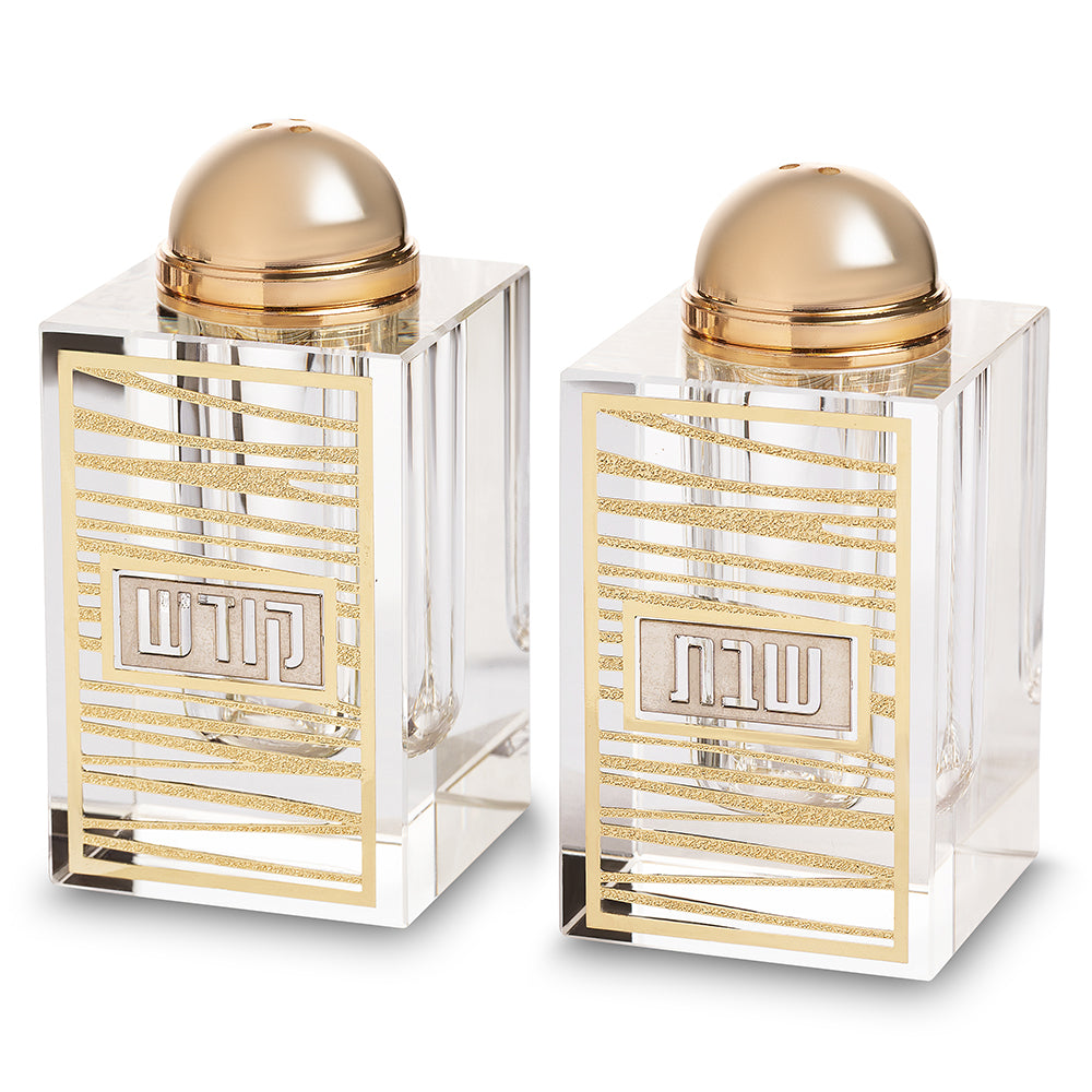 Crystal Salt & pepper Holders 6*4 cm with Laser Cut Plaque