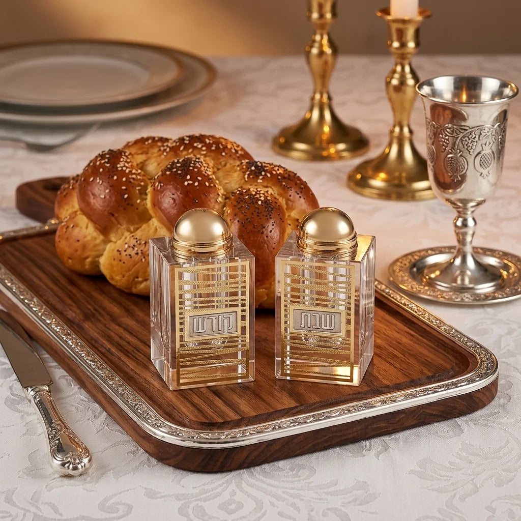 Crystal Salt & pepper Holders 6*4 cm with Laser Cut Plaque