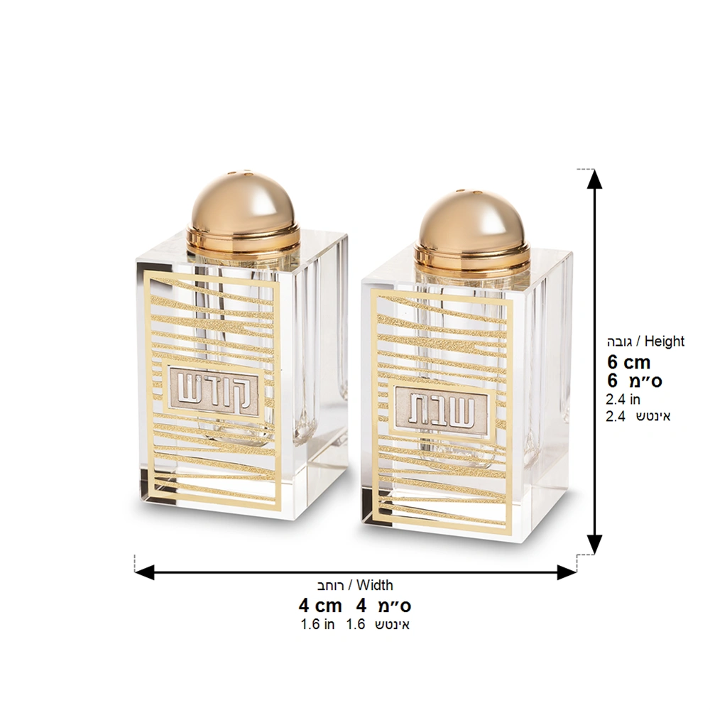 Crystal Salt & pepper Holders 6*4 cm with Laser Cut Plaque
