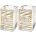 Crystal Candlesticks 7.5 cm with Metal Plaque- Lines - Striped