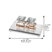 Crystal Tray with Crystal Elegant Candlesticks 7cm - Rose Gold, Dark Blue