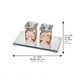 Crystal Tray with Crystal Elegant Candlesticks 9cm - Rose Gold, Dark Blue