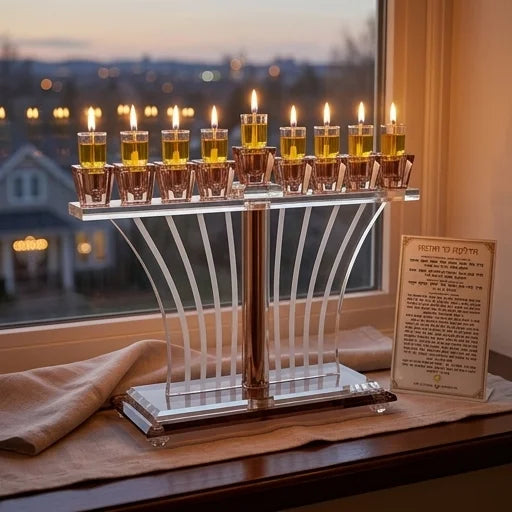 Crystal Elegant Hanukkiah 22 cm