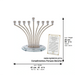 Metal Menorah 34.5 cm with Golden Crystal Cups- Silver Finish