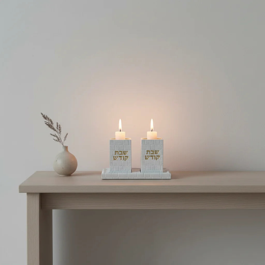 Polymer set candle holders Tray and pair of candle holders