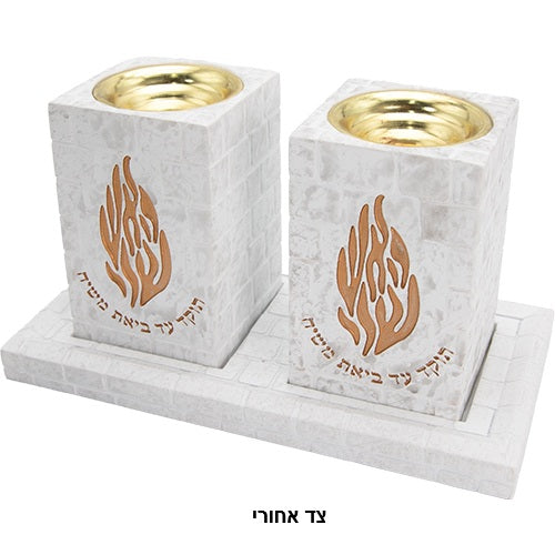 Polymer set candle holders Tray and pair of candle holders