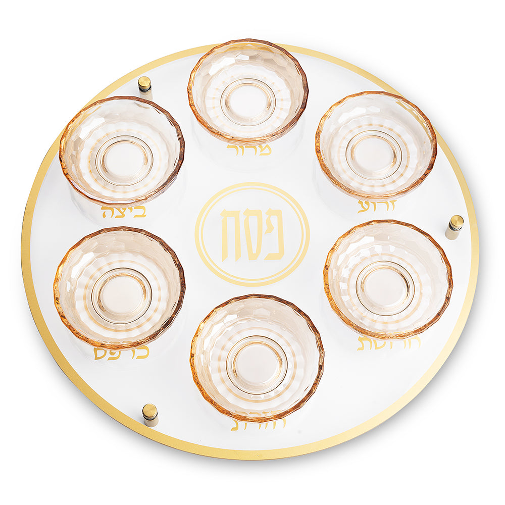 Glass & Crystal Passover Plate 40 cm