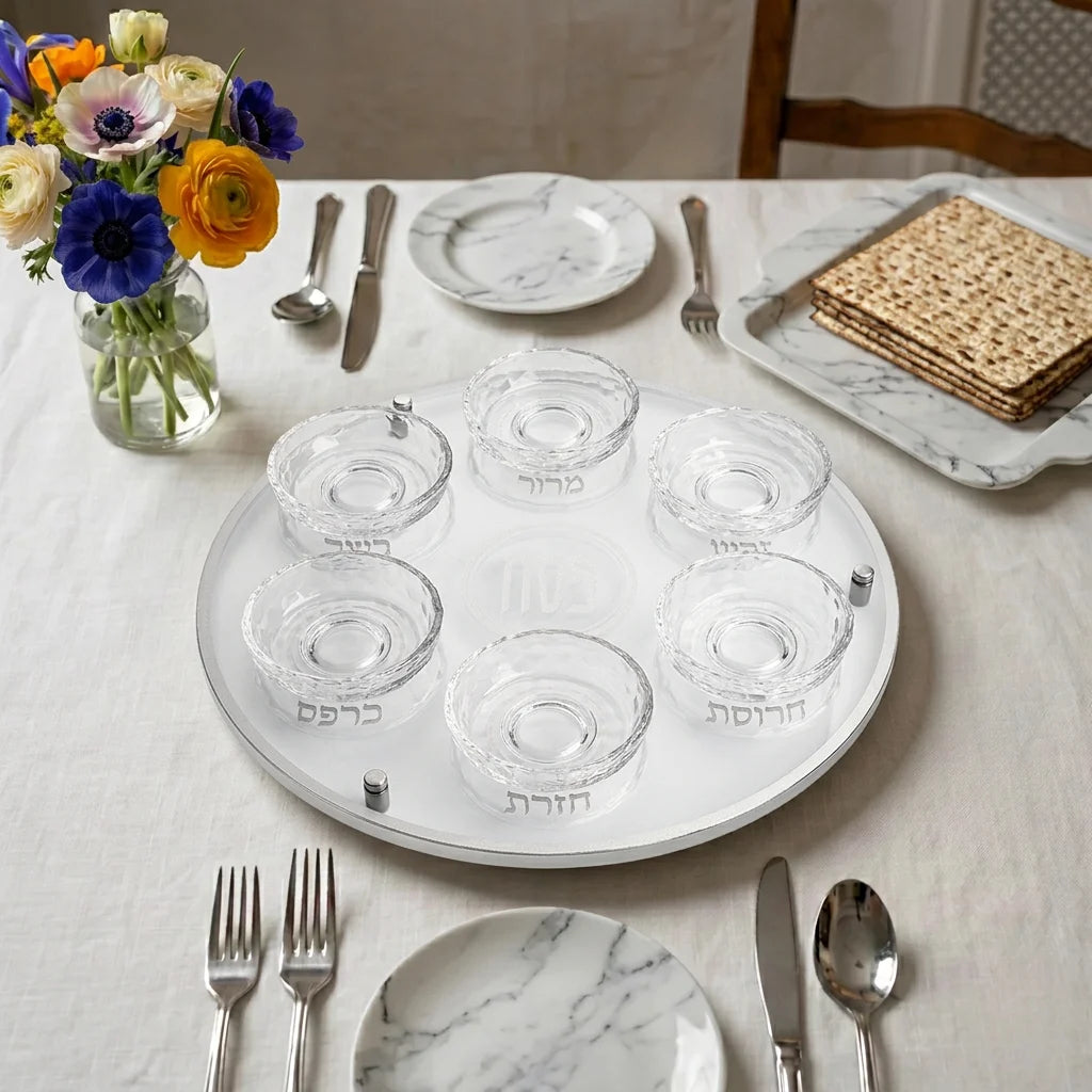 Glass & Crystal Passover Plate 40 cm