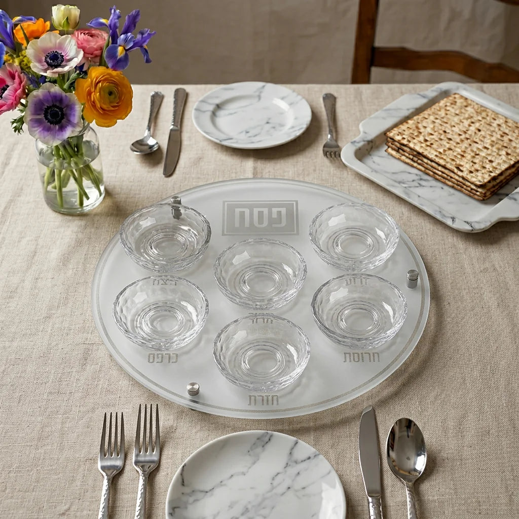 Glass & Crystal Passover Plate 40 cm