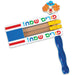 Elegant Grogger 15.6x14 Cm- - White Background, Blue Handle - Molticolored "happy Purim" Design