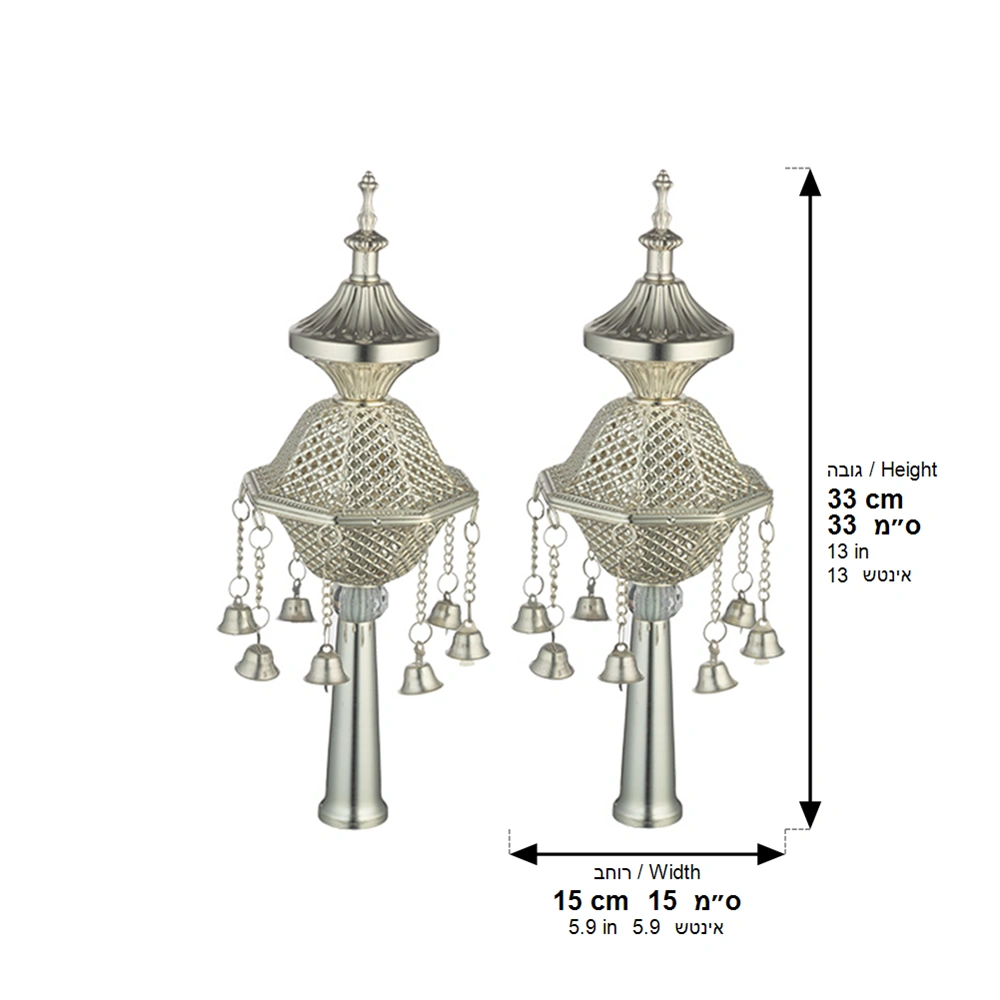 Pair of Rimonim for Torah 32 cm - Silver