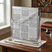 Lucite Stand Bencher- Ashkenzi Food Blessing, Silver Color
