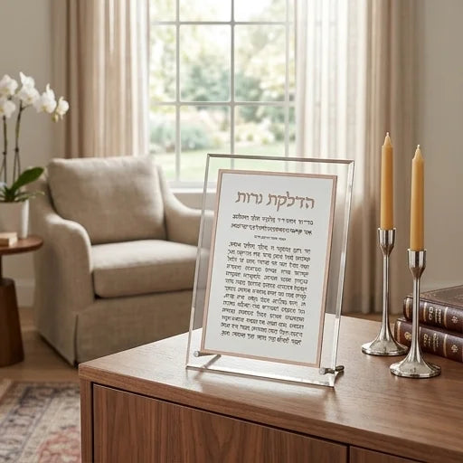 Lucite Framed Blessing - Candle Lighting 25*18.5cm