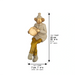 Polymer Clown Figurine with Cloth Legs 25 cm- Drum Player - Silver