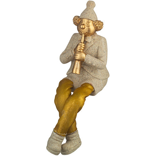Polymer Clown Figurine with Cloth Legs 25 cm- Clarinet Player