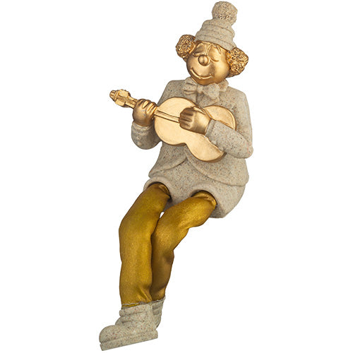 Polymer Clown Figurine with Cloth Legs 25 cm- Guitar Player