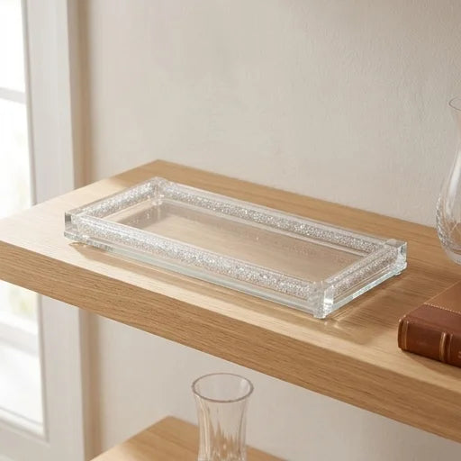 Crystal Tray for Candle Holders 34*15 cm