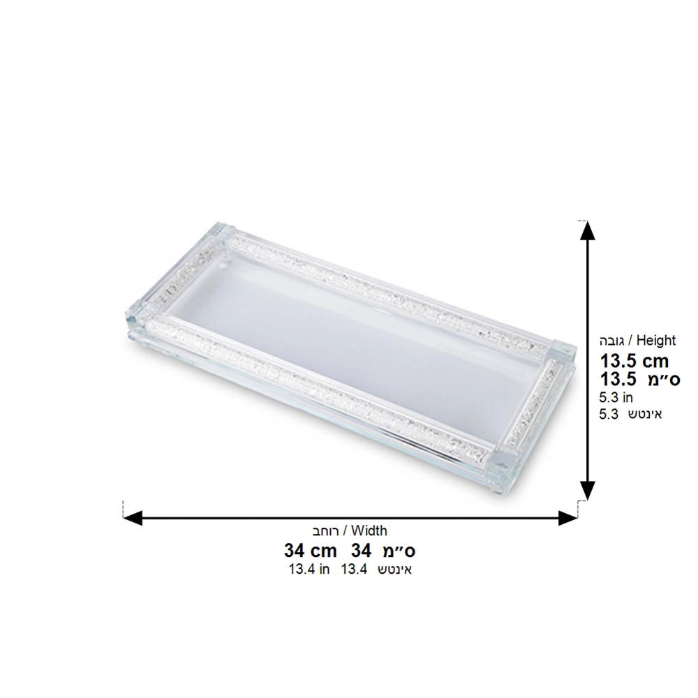 Crystal Tray for Candle Holders 34*15 cm
