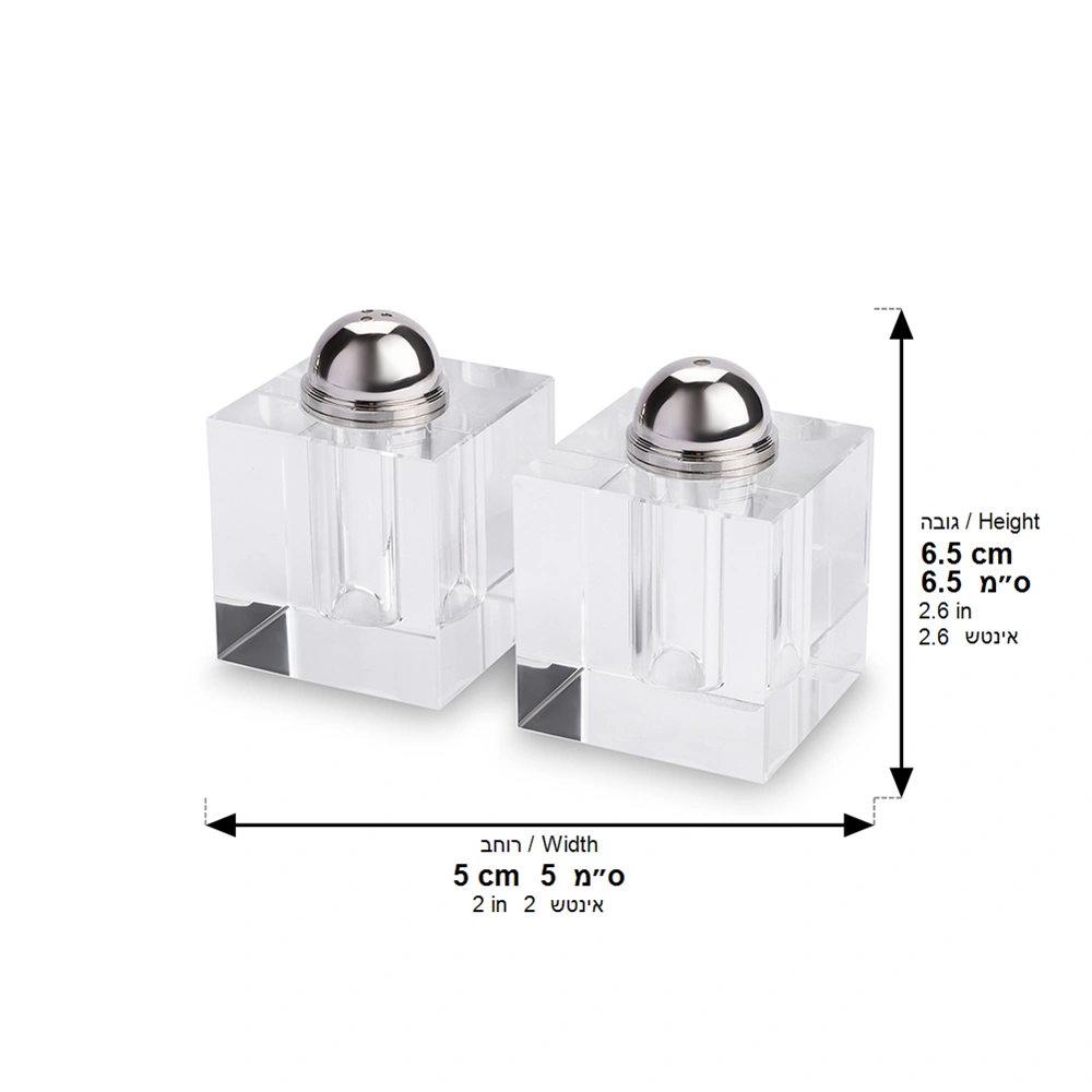 Pair of Crystal Salt & Peper Holders 7x5 cm
