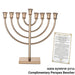 Metal Menorah 32 cm- Rose gold