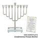 Metal Menorah 36 cm- Nickel Finish - Gold