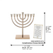 Metal Menorah with Crystal Base 36cm - Gold